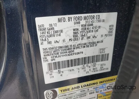 2013 Ford Expedition Xlt from USA, damaged, VIN 1FMJU1H53DEF02679